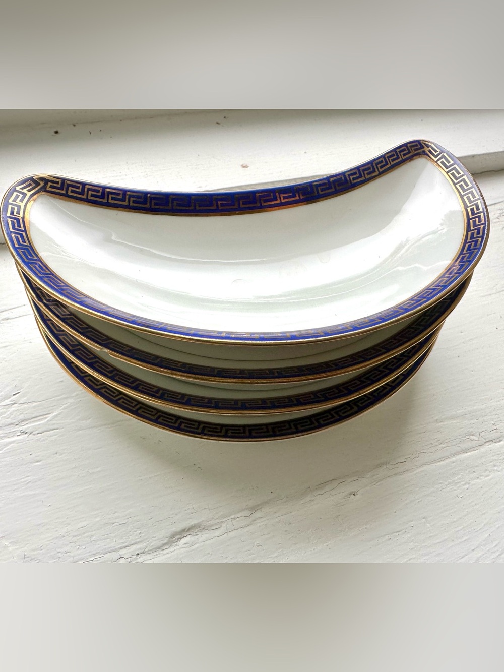 Vintage H&C Schlaggenwald Crescent Bone Dishes (Set of 4)